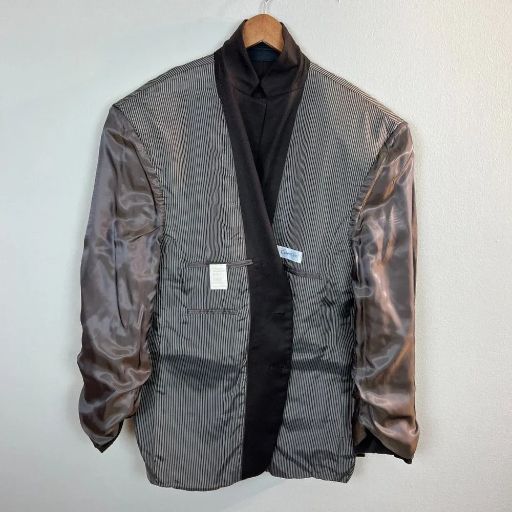 Calvin Klein 100% Cashmere Sport Coat Blazer Jacket 44R Brown‎ 2-Button